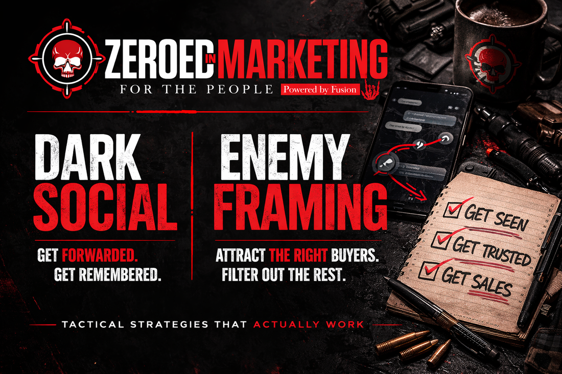 gun and knife business marketing tips dark social enemy framing